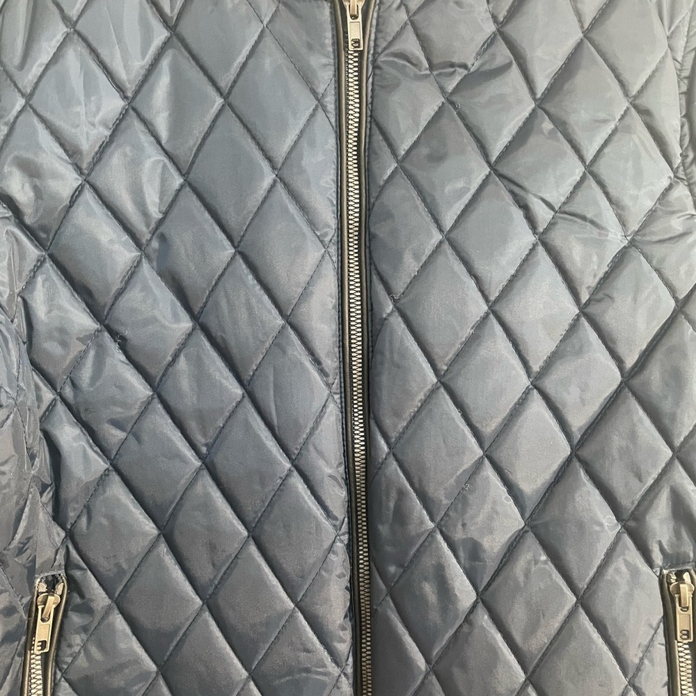Men’s  Quilted Navy Bomber Jacket Medium - Picture 12 of 13